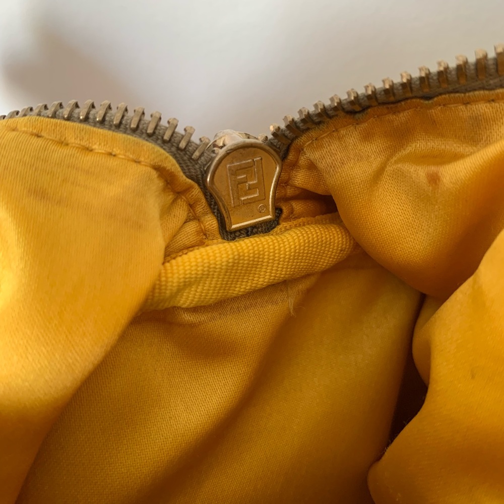 Sold Auth VTG Fendi Zucchino Mini Boston Bag Gold - Picture 11 of 16